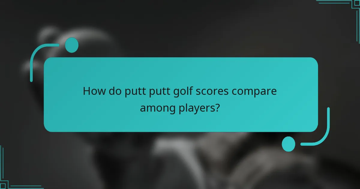 How do putt putt golf scores compare among players?