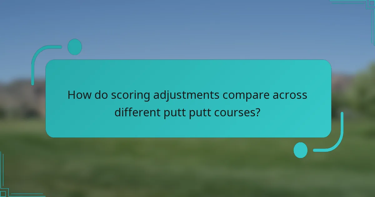 How do scoring adjustments compare across different putt putt courses?