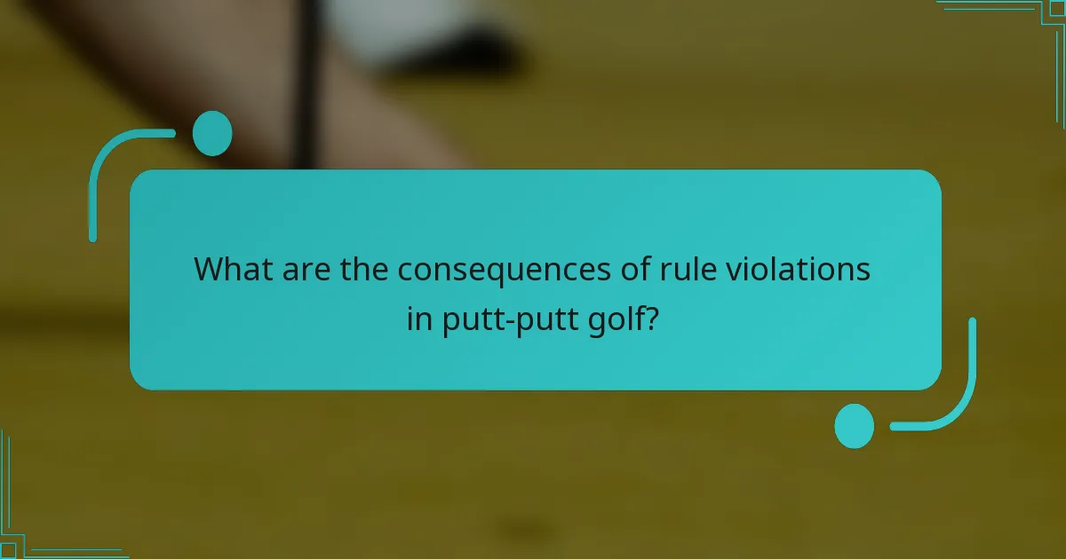 What are the consequences of rule violations in putt-putt golf?