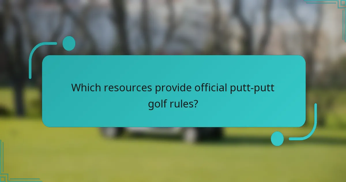Which resources provide official putt-putt golf rules?
